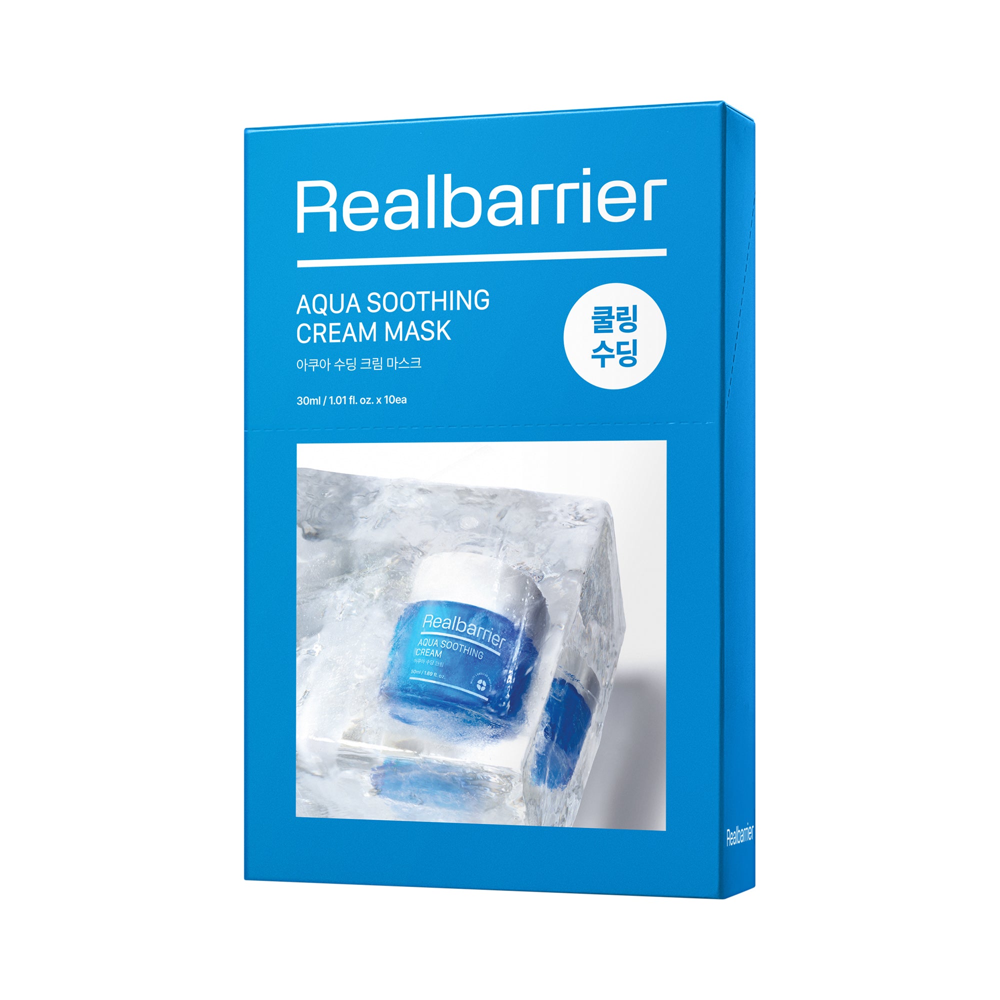 REAL BARRIER AQUA Zklidňující krémová maska Hluboce zvlhčující plátěná maska 30 ml (10 ks)