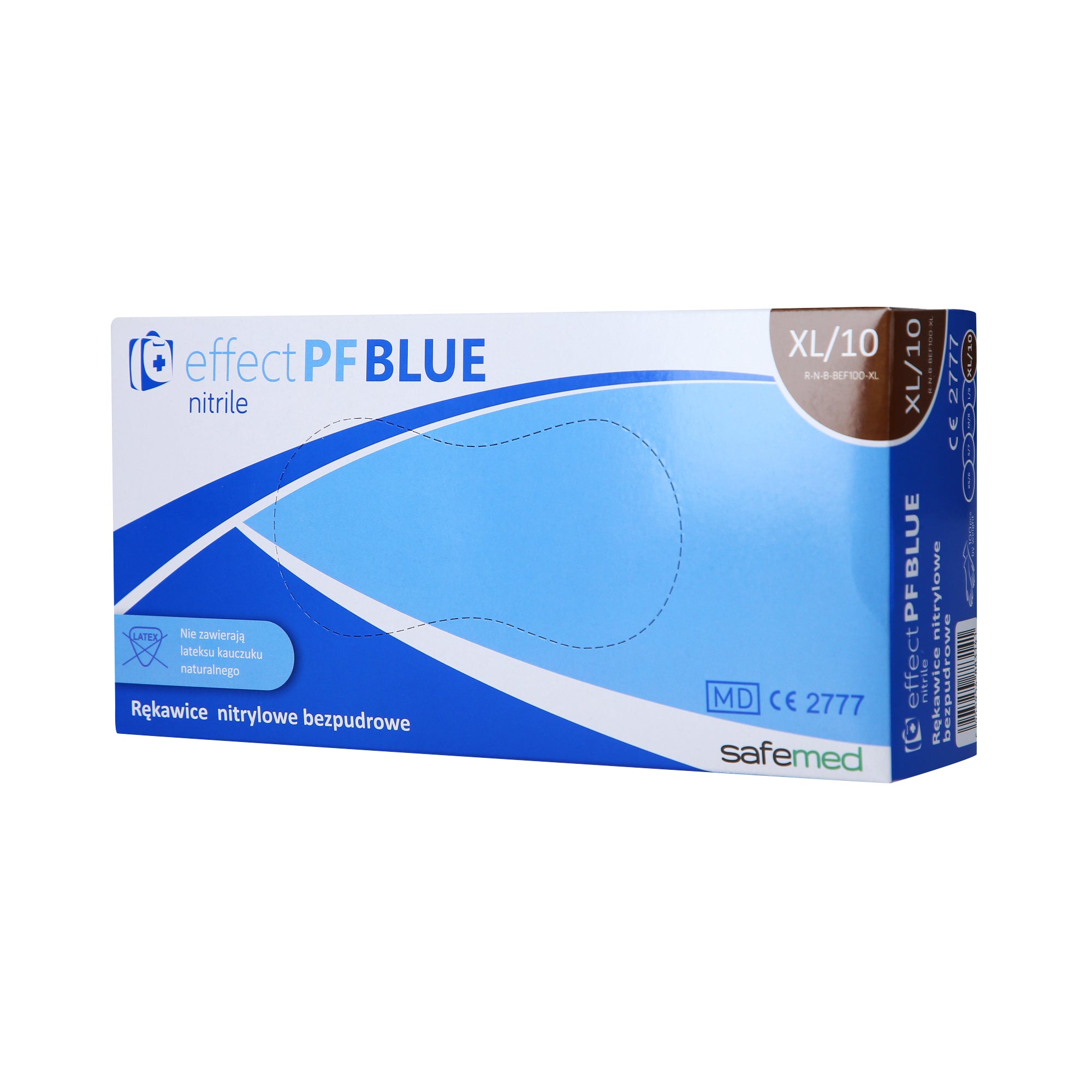 SAFEMED EFFECT PF Jednorázové nitrilové rukavice bez pudru Blue XL 100 ks.