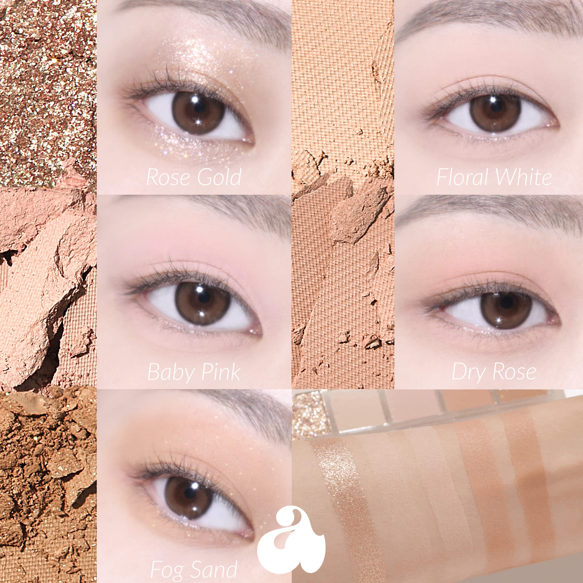 Palette di ombretti e illuminanti UNLEASHIA MOOD SHOWER n. 2 Rose Shower 4 g #5