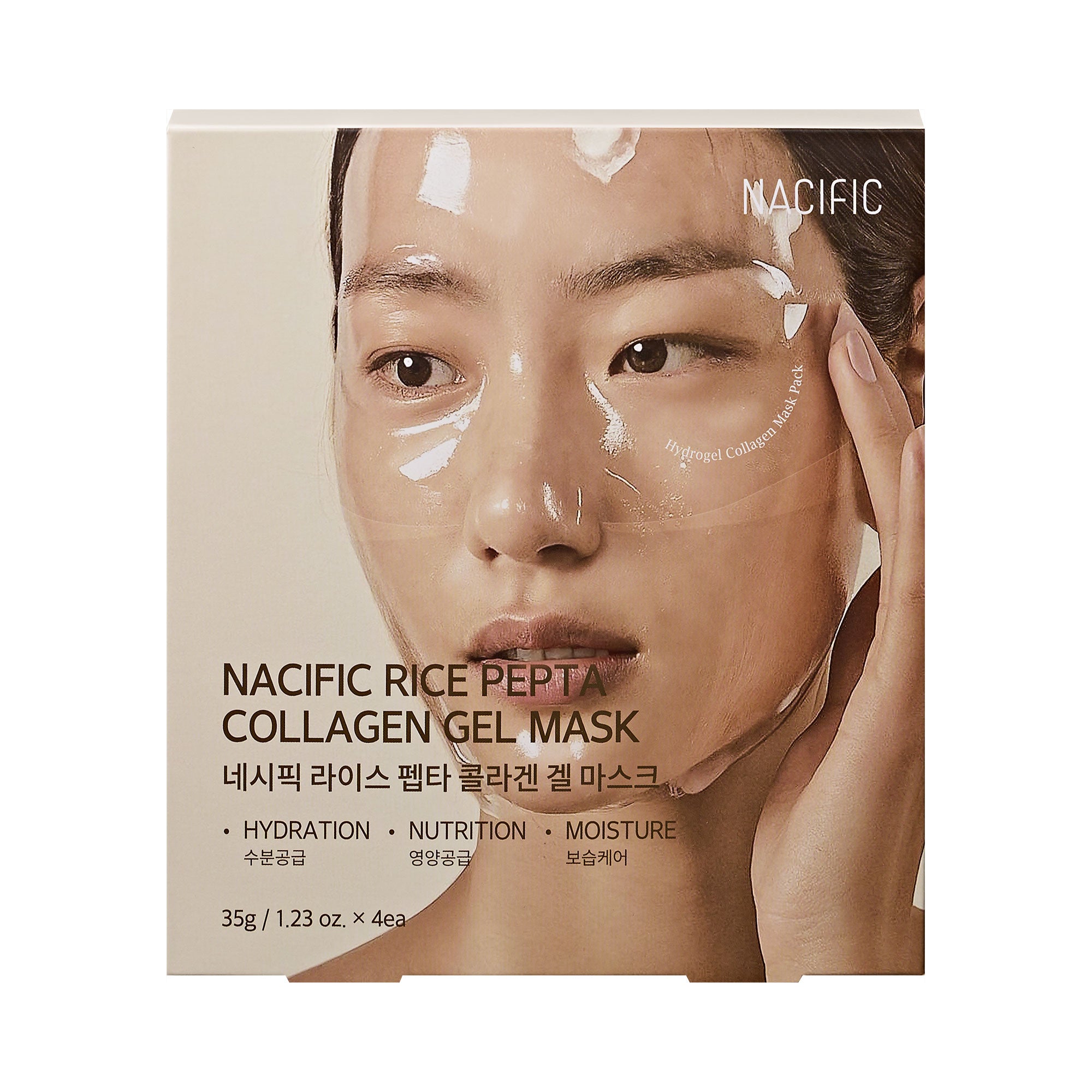 NACIFIC RICE PEPTA Collagen Gel Mask – Hydrogel Collagen Maske mit Reis und Peptiden 35 g (4 Stück)