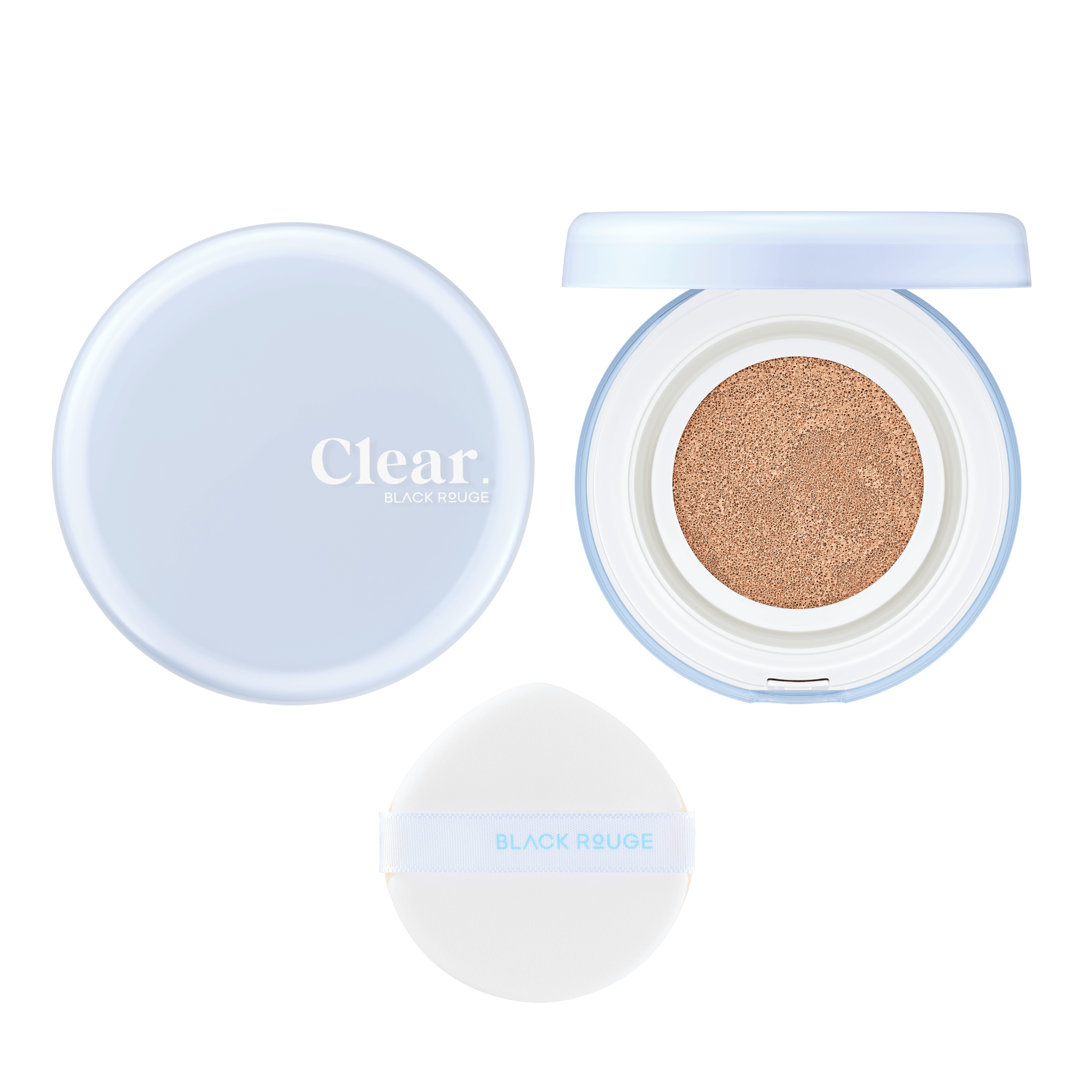 BLACK ROUGE Thin Layer Clear Cushion Wegański podkład o transparentnym glow i lekkim kryciu SPF 50+ PA++++ 14 g #3