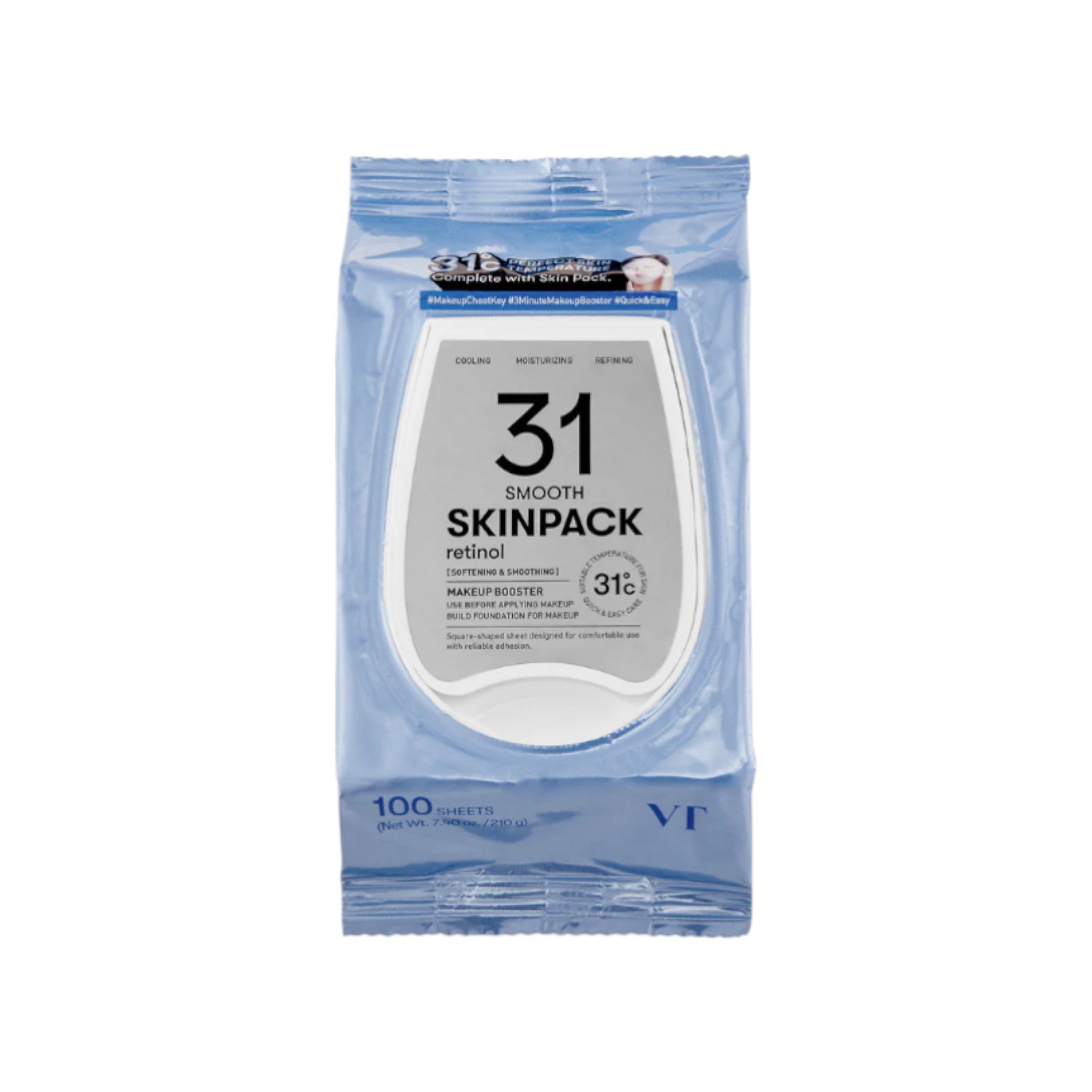 VT COSMETICS SKIN MASK PACK SMOOTH Sada zklidňujících obličejových polštářků s vyhlazujícím efektem, 100 ks.