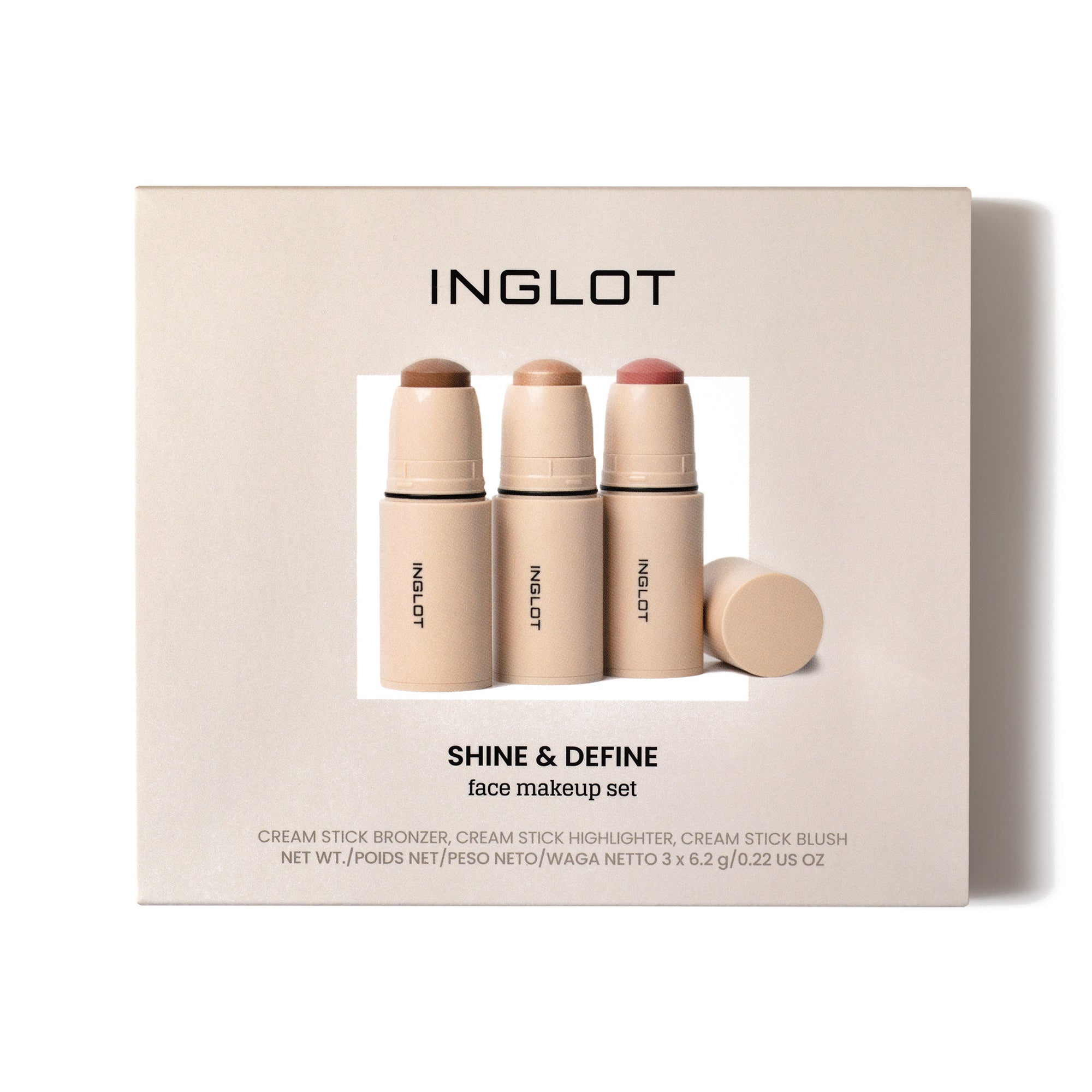 INGLOT SHINE & DEFINE Zestaw do makijażu twarzy 3 x 6,2 g