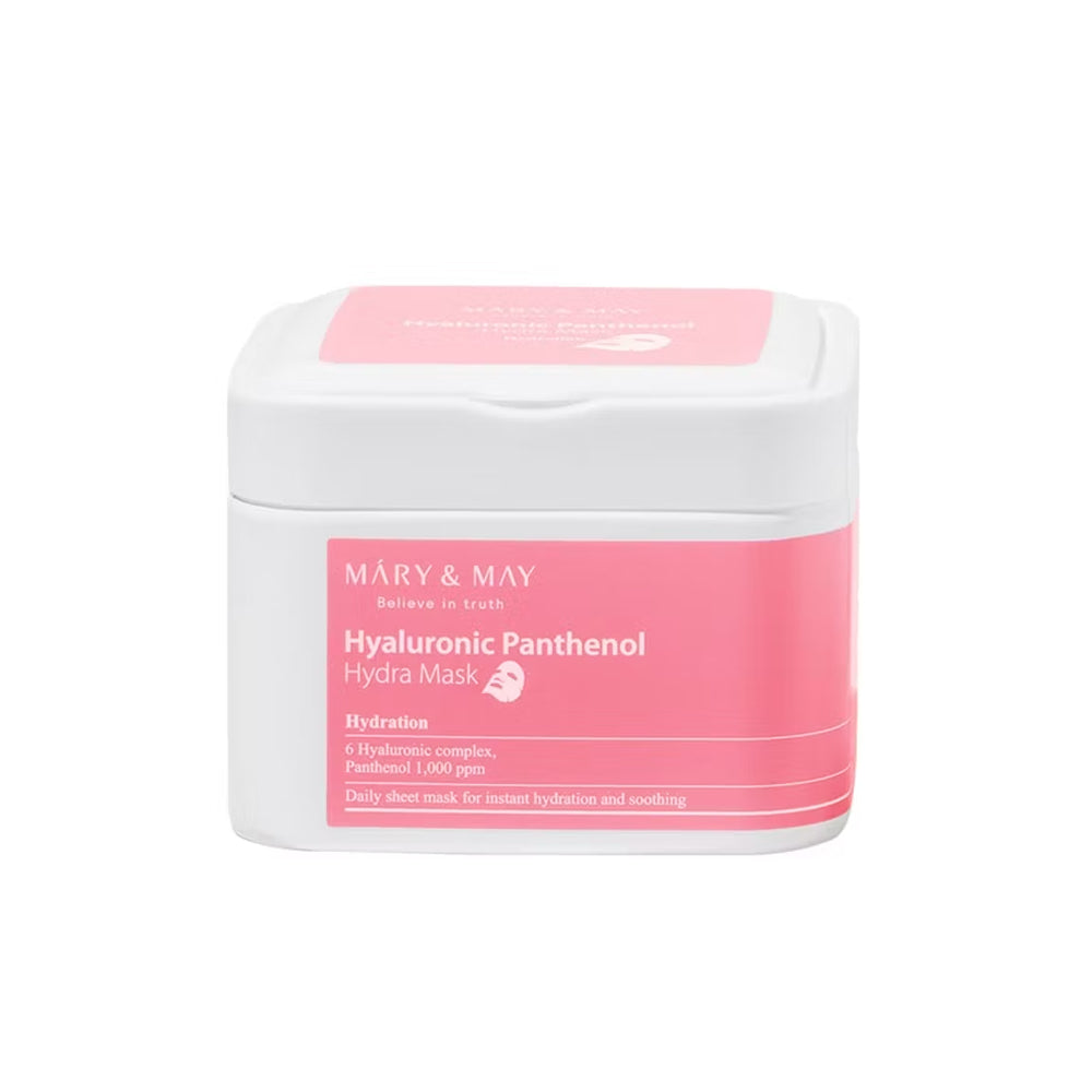 MARY & MAY HYALURONIC PANTHENOL HYDRA MASK Set di maschere in tessuto idratanti con acido ialuronico 30 pz.