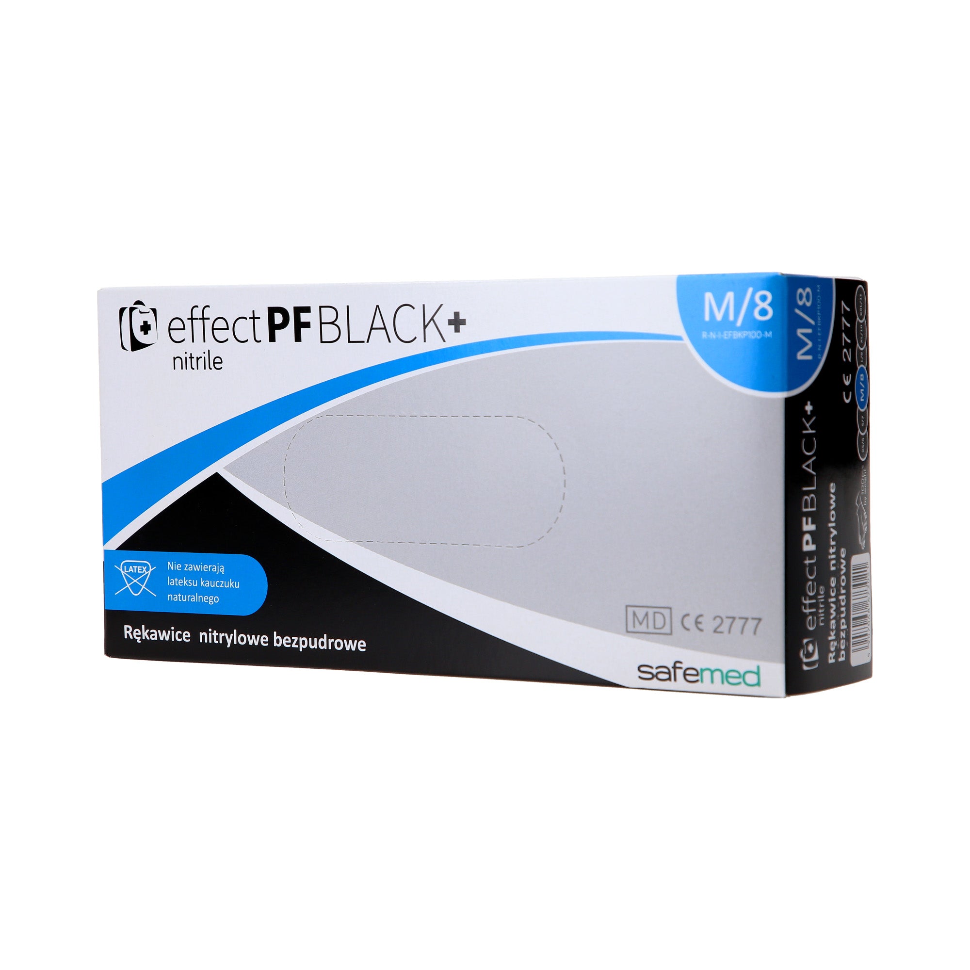 SAFEMED EFFECT PF Einweg-Nitrilhandschuhe puderfrei Schwarz + M 100 Stück.