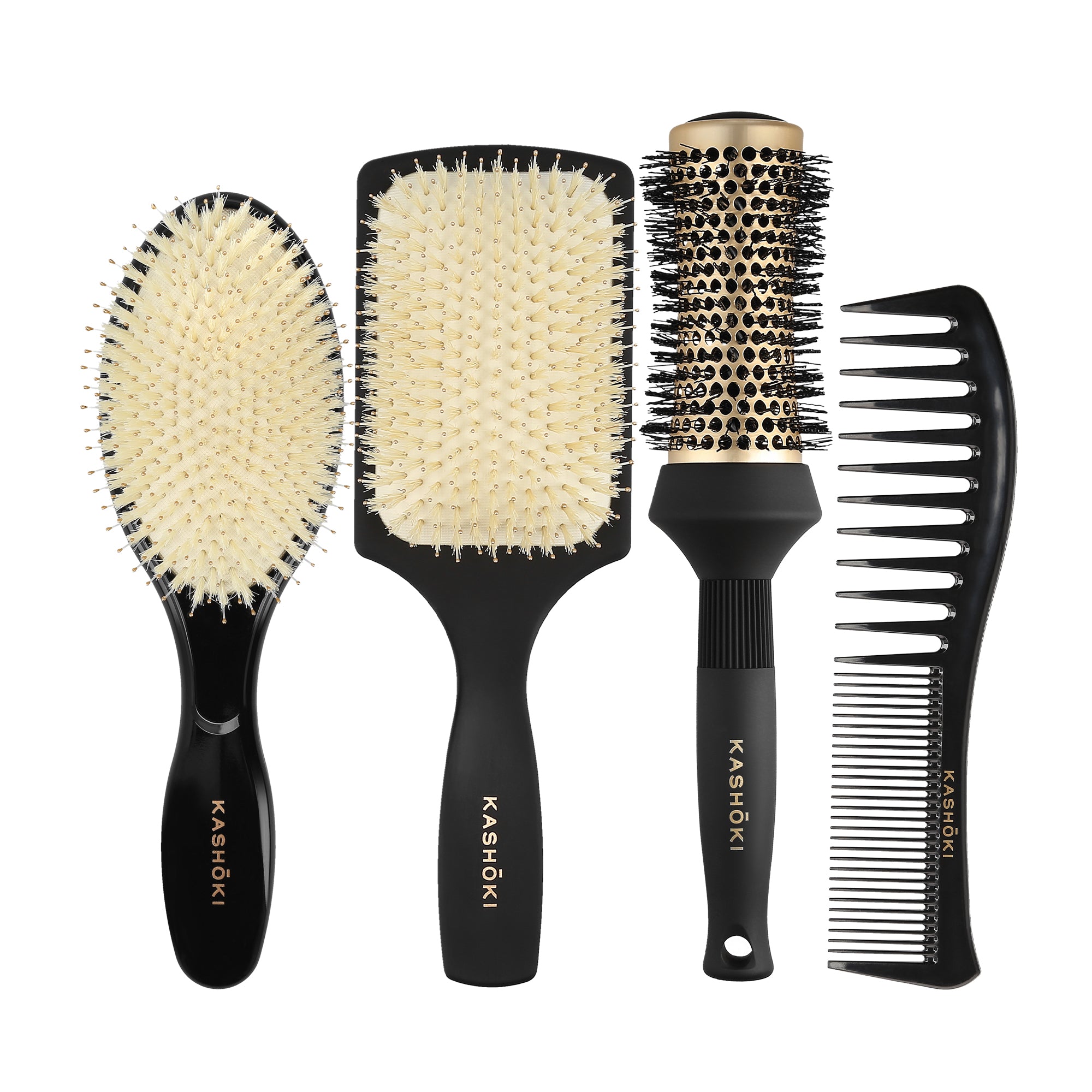 KASHŌKI Set di 3 spazzole per capelli + pettine