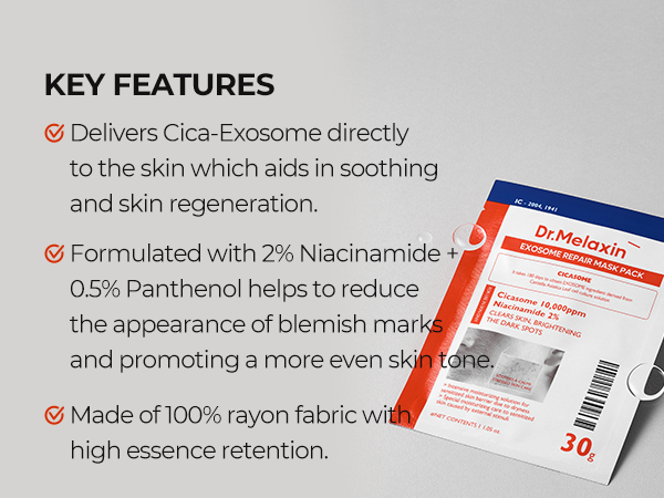 DR.MELAXIN EXOSOME REPAIR MASK PACK Regenerierende Blattmasken mit Exosomen für Akne-Haut 5 x 30 g #6