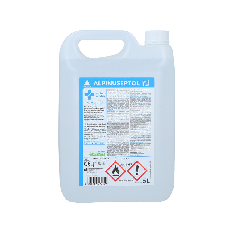 ALPINUS MEDICA ALPINUSEPTOL Liquide pour la désinfection des surfaces et du matériel des salons de beauté et médicaux 5000ml