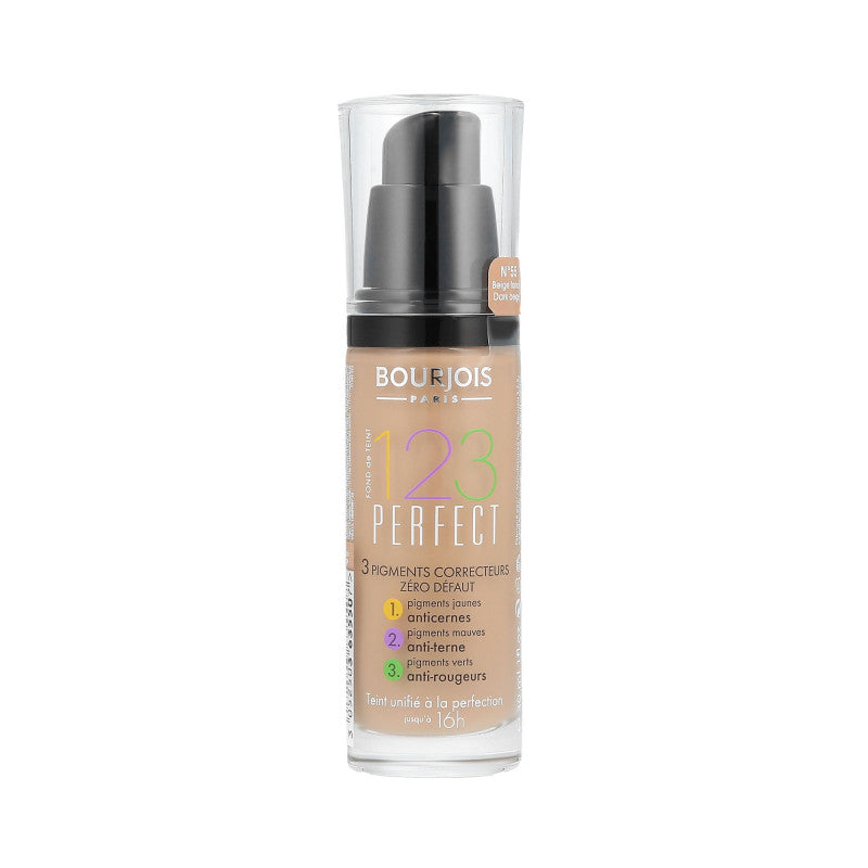 BOURJOIS 123 PERFECT Unifying Foundation 55 Dark Beige 30ml