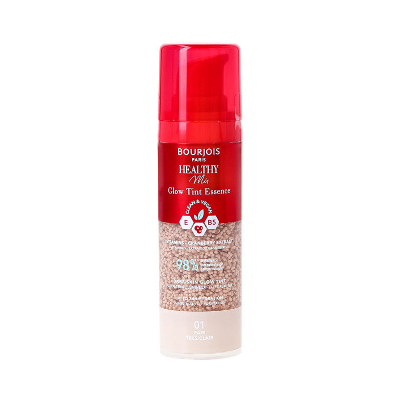 BOURJOIS HEALTHY MIX GLOW TINT Feuchtigkeitsspendende Essenz, gleicht den Hautton aus 10 Fair, 30 ml