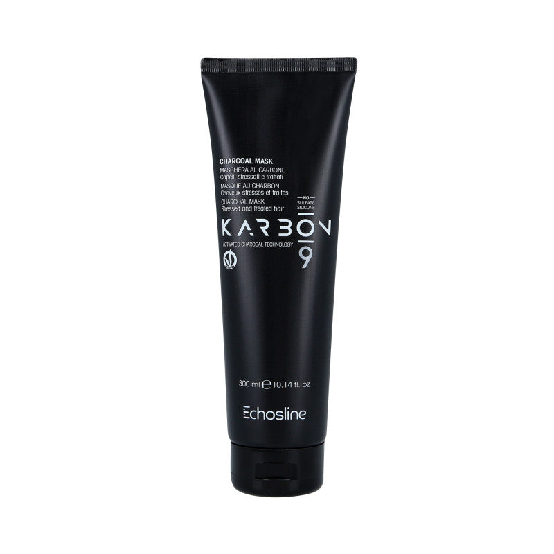 ECHOSLINE KARBON 9 CHARCOAL VEGAN BIO Intenzivně regenerační veganská maska pro poškozené vlasy 300 ml