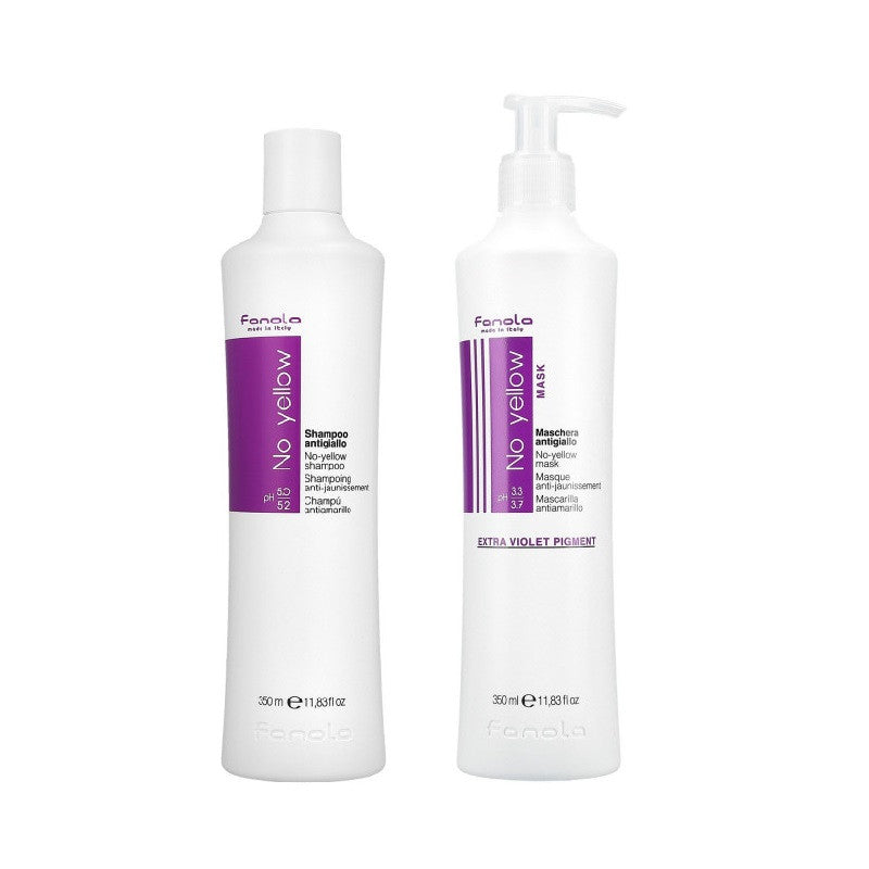 FANOLA NO YELLOW Set für blondes Haar Shampoo 350ml+Maske 350ml