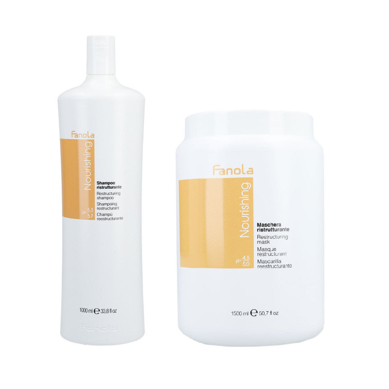 FANOLA NOURISHING Set per capelli secchi Shampoo 1000ml + Maschera per capelli 1500ml