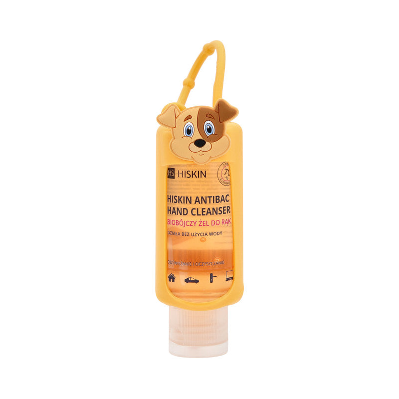 HISKIN ANTIBAC Gel mains biocide au parfum de pêche dans un étui, Chien 75ml