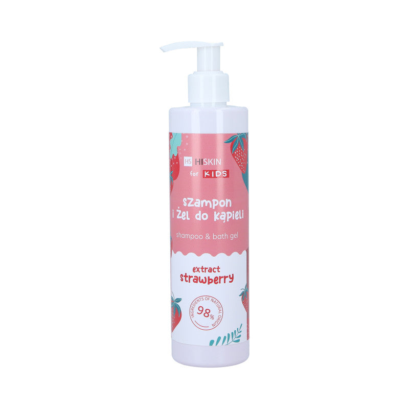 HISKIN FOR KIDS 2IN1 STRAWBERRY RASPBERRY Shampoo e gel 2in1 per bambini al profumo di fragole e lamponi 280ml