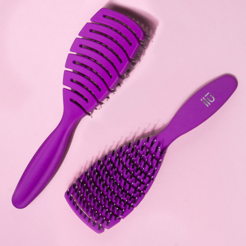 ilū Lila 2 Teilig Haarbürsten Set, Entwirr und Styling Haarbürste Rund Ø 43 mm #5