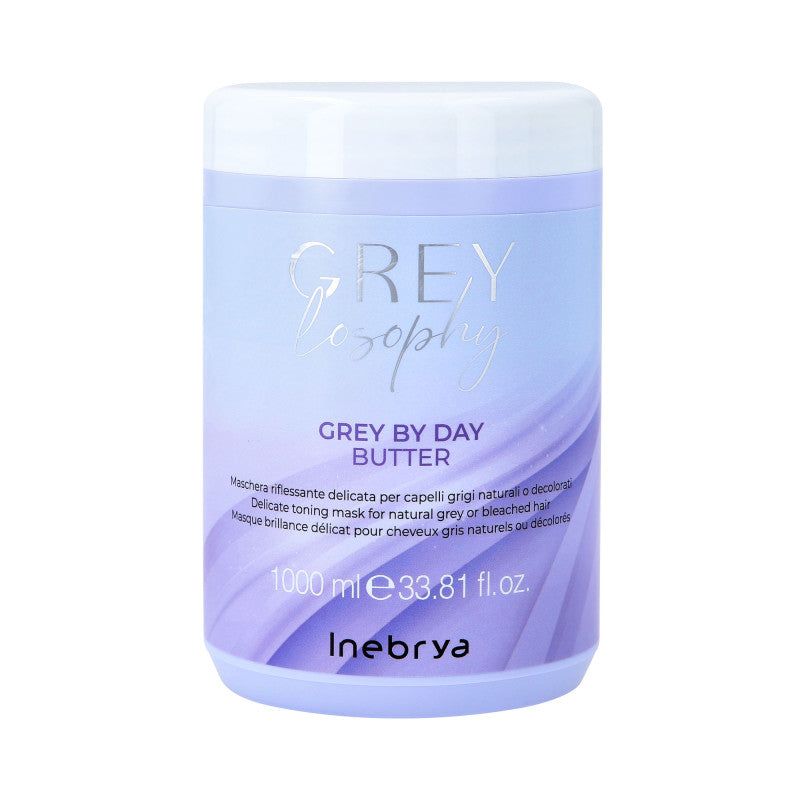 INEBRYA GREYLOSOPHY GREY BY DAY Maschera illuminante per capelli grigi e decolorati 1000ml
