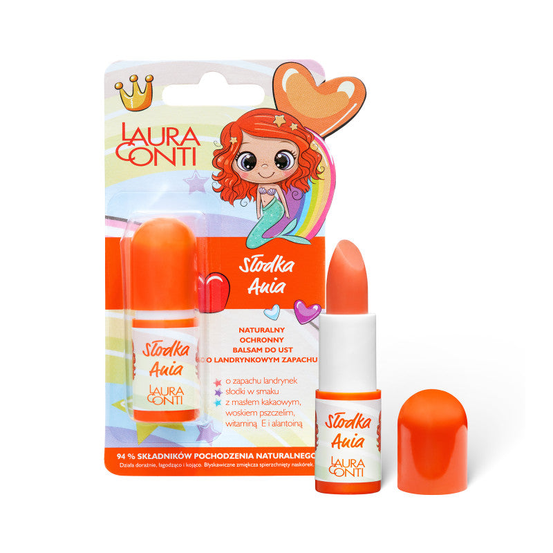 LAURA CONTI Naturalny balsam do ust o zapachu landrynek Słodka Ania 3,8 g