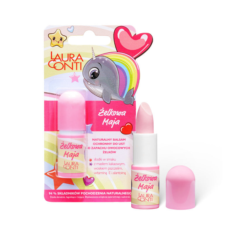 LAURA CONTI Přírodní balzám na rty s vůní ovocných bonbónů Żelkowa Maja 3,8 g