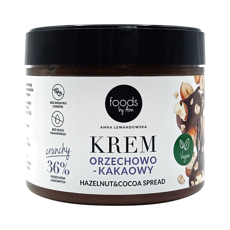 FOODS BY ANN CRUNCHY Krem orzechowo-kakaowy z kawałami orzechów laskowych 250 g