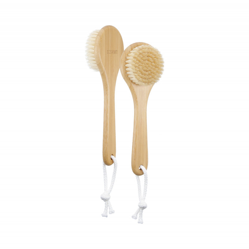 LUSSONI Brosse corporelle en bambou avec manche