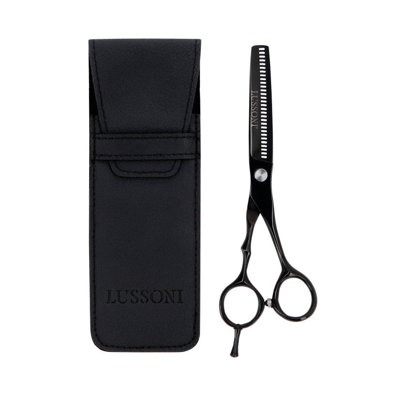 LUSSONI ECLIPSE SERIES Professionelle Friseur-Effilierschere (schwarz) 6″ + Etui