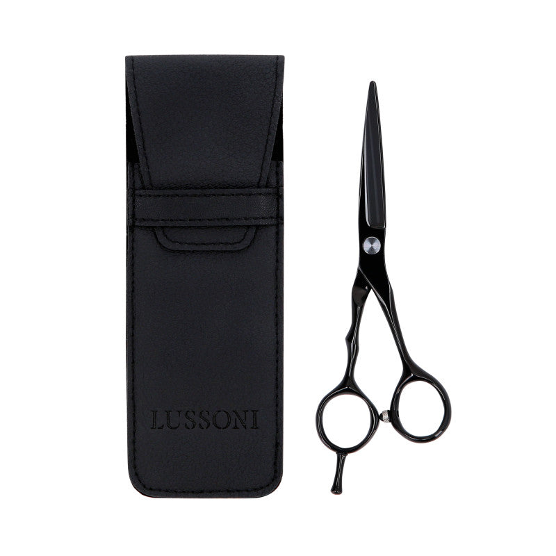 LUSSONI ECLIPSE SERIES Professionelle Friseurschere (schwarz) 6″ + Etui