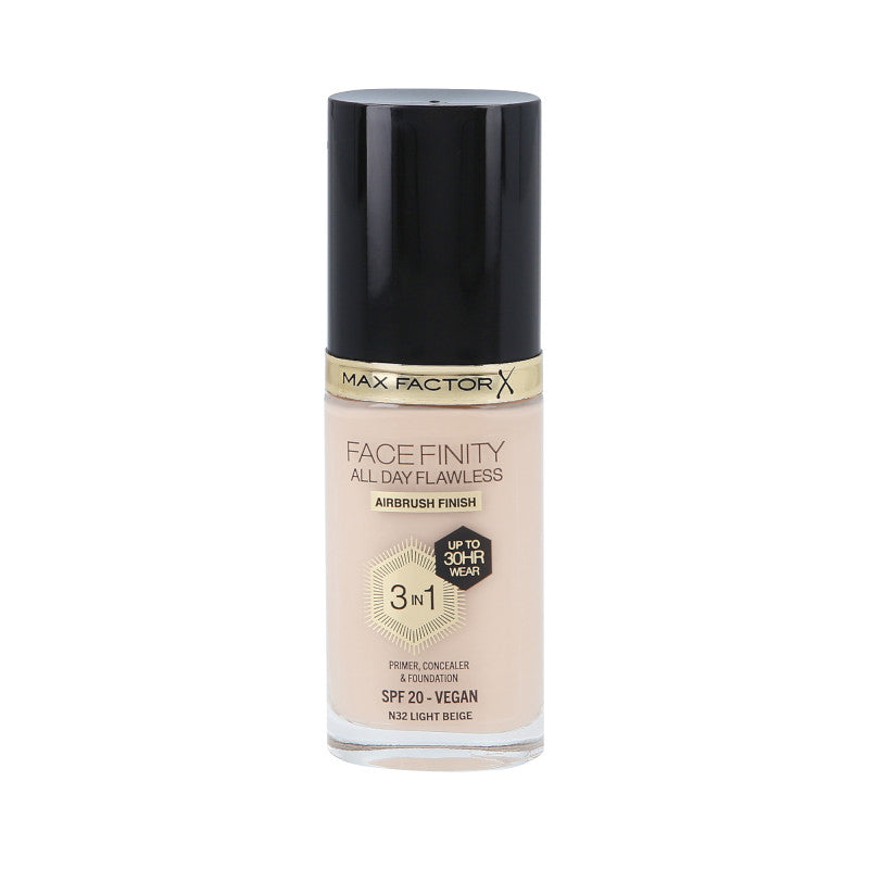 MAX FACTOR FACEFINITY ALL DAY FLAWLESS 3in1 Fondotinta viso 30H SPF20 N32 BEIGE CHIARO 30 ml