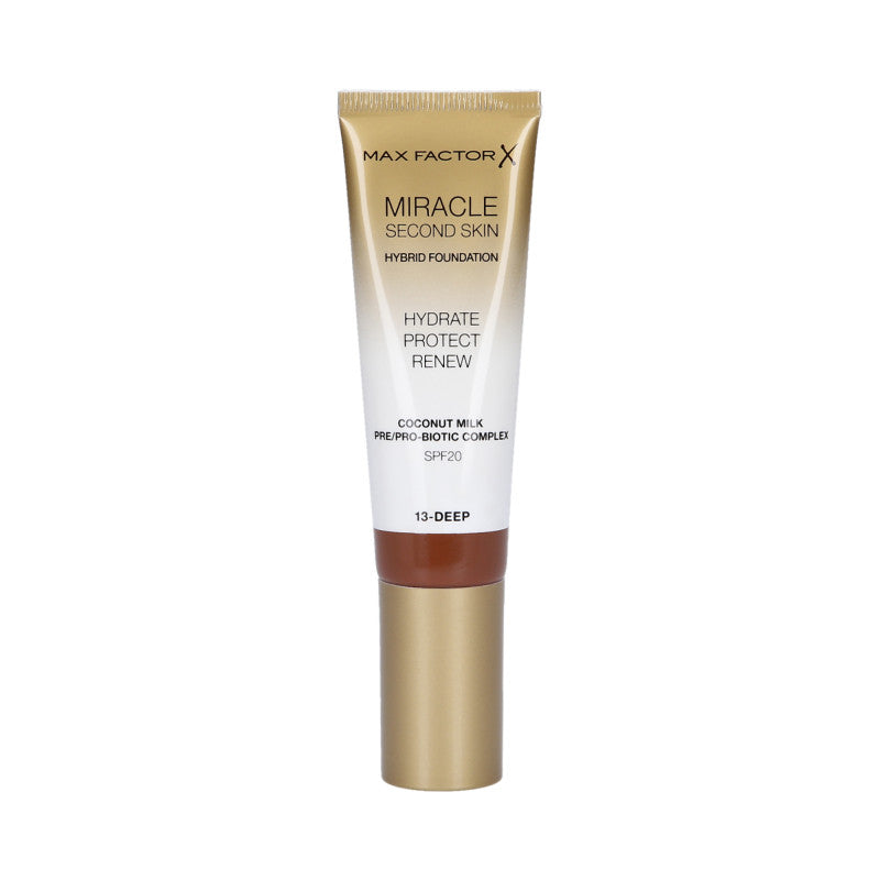 MAX FACTOR MIRACLE Second Skin Fondotinta viso idratante SPF20 013 Deep 30 ml