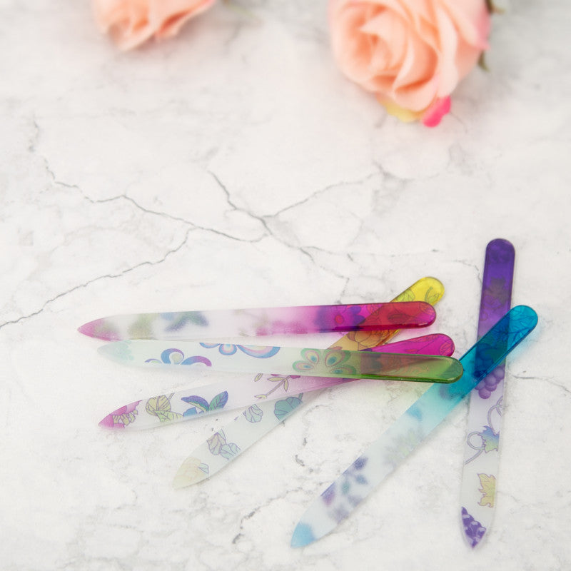 MIMO Skleněný pilník na nehty, květinový potisk #3