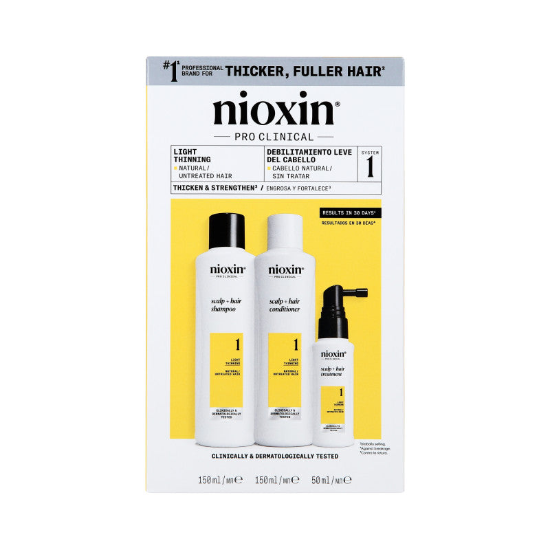 NIOXIN PRO CLINICAL 1 Dreistufiges Haarpflegeset für natürliches und leicht dünner werdendes Haar 2 x 150 ml + 50 ml #2