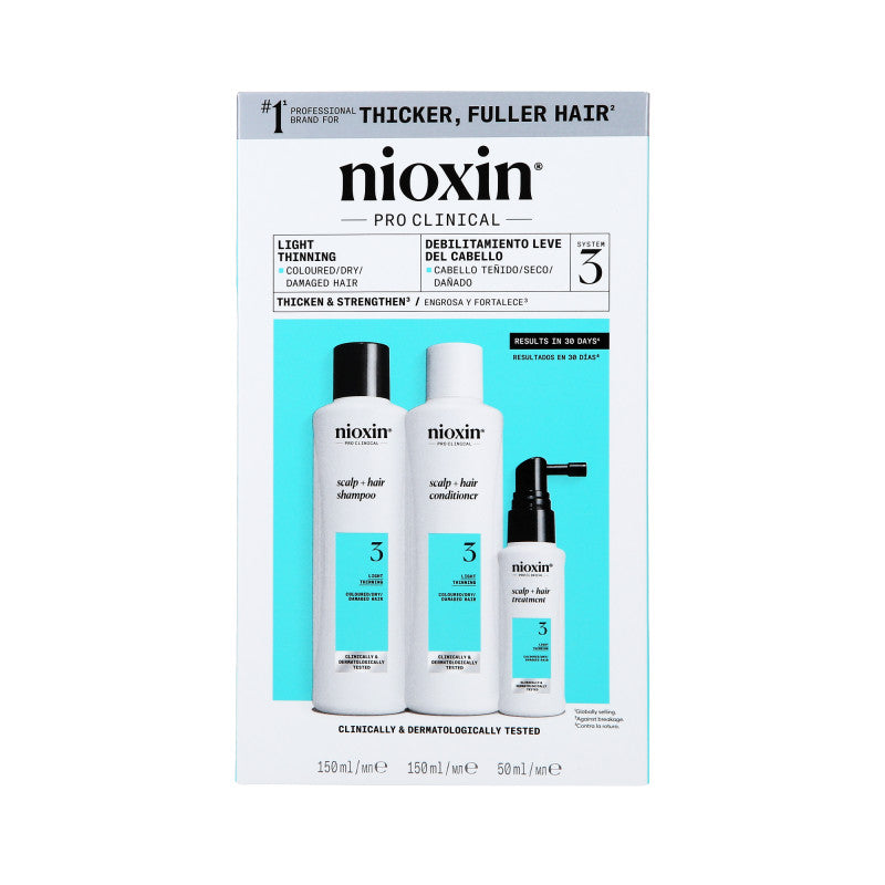 NIOXIN PRO CLINICAL 3 Drei-Stufen-Set für coloriertes und leicht dünner werdendes Haar 2 x 150 ml + 50 ml #2