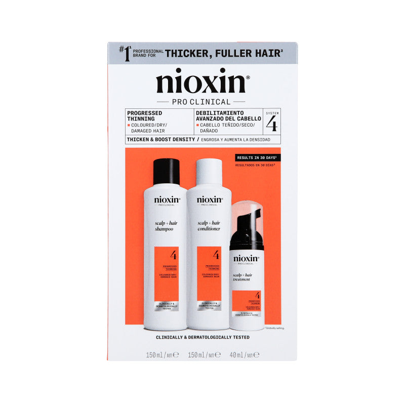 NIOXIN PRO CLINICAL 4 Tříkroková sada pro barvené vlasy s progresivním ředěním 2 x 150 ml + 40 ml #2