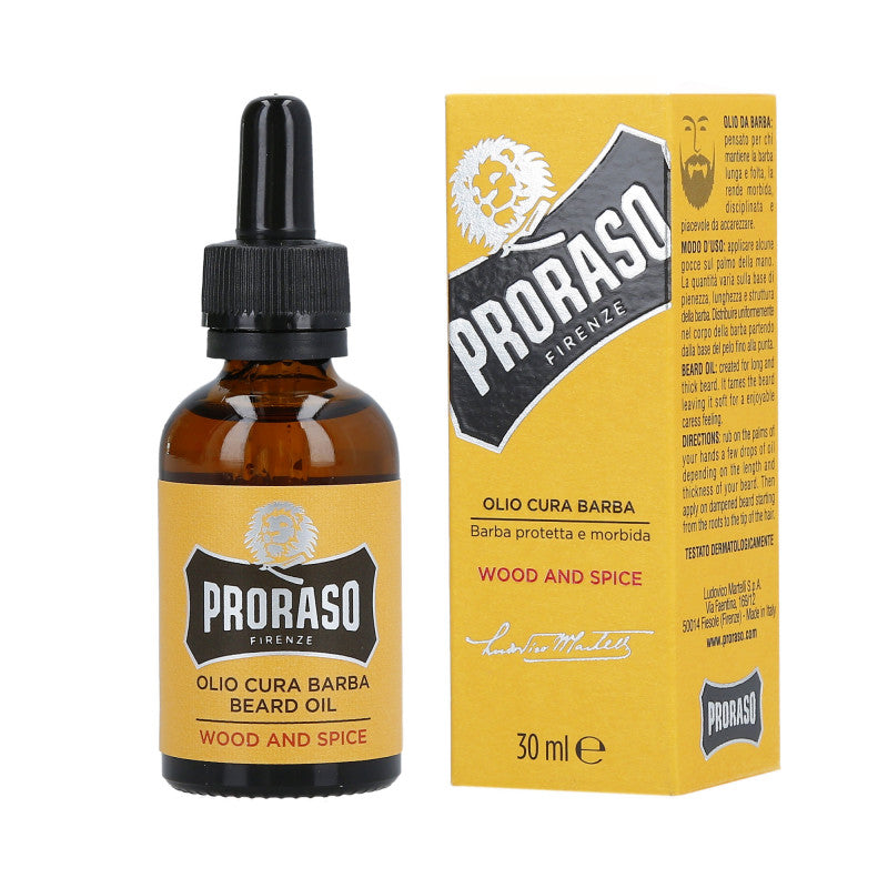 PRORASO SINGLE BLADE Wood And Spice Olejek do brody 30 ml